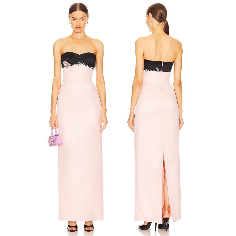 Nafsika Skourti Edith Strapless Gown Crystal Embellished Formal Gala Party 2